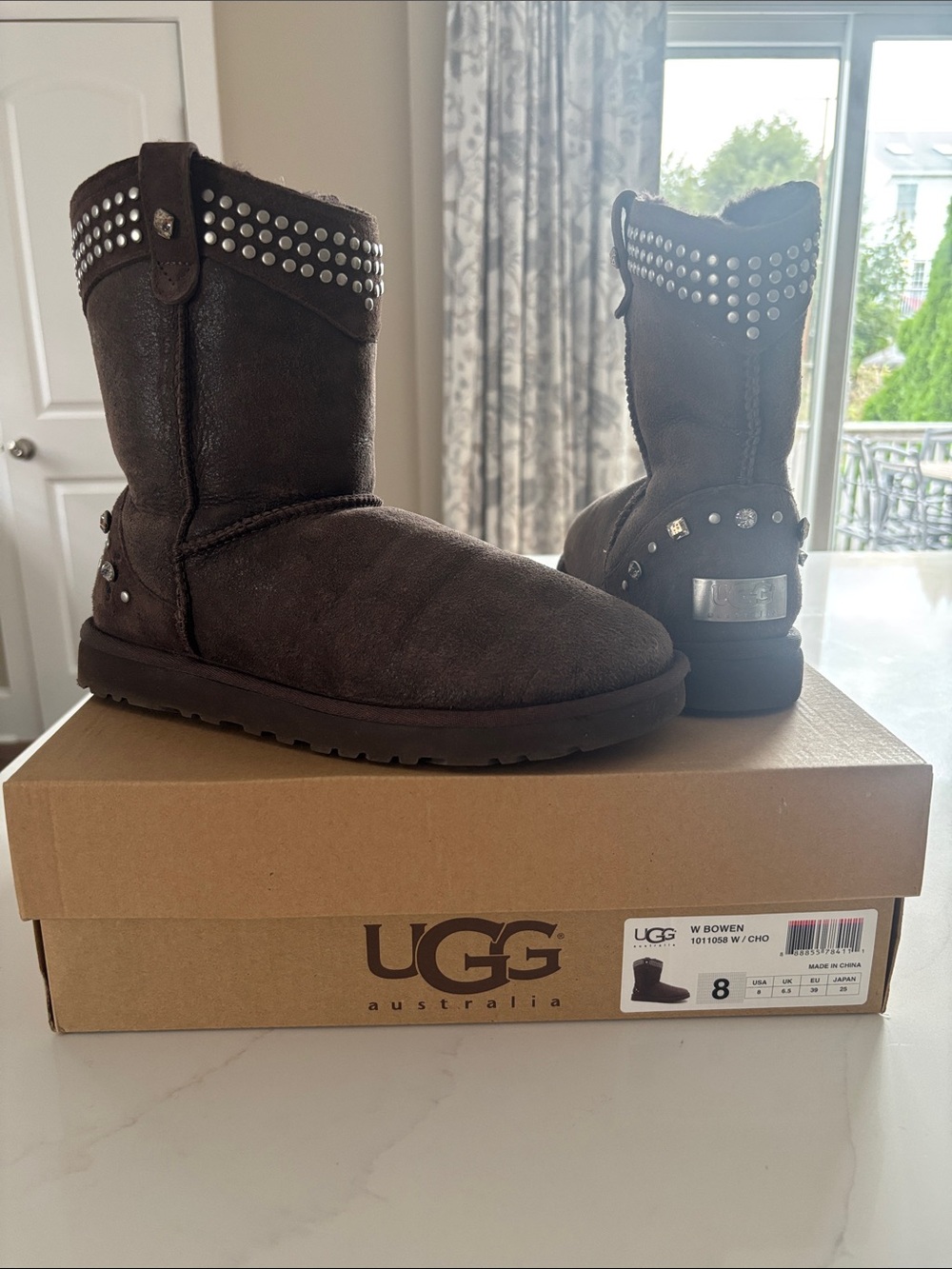 UGG Kids Chocolate Brown Swarovski Studded Mid-Calf Boot